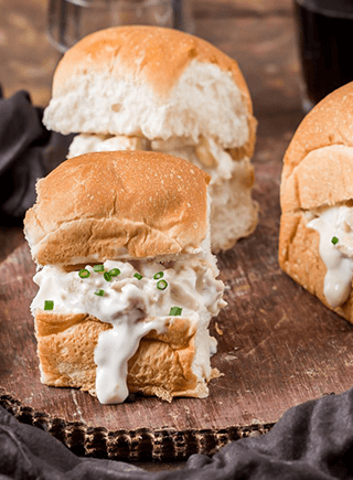 CHICKEN AND BOILED EGGS SLIDERS WITH CHEESY GARLIC MAYO